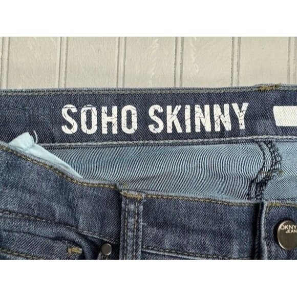 DKNY Size 6 Womens Jeans SoHo Skinny Mid Rise Stretch Dark Wash - Picture 4 of 4